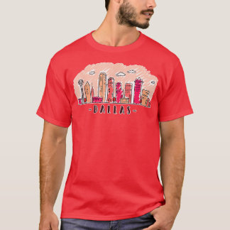 Dallas Texas Skyline DFW TX City 4 T-Shirt