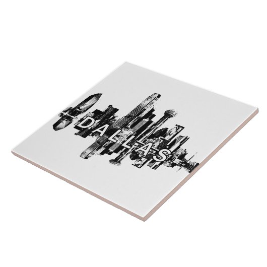 Dallas, Texas skyline Fliese (Seite)