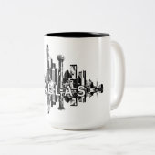 Dallas, Texas-Skyline in schwarz Zweifarbige Tasse (VorderseiteRechts)