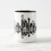 Dallas, Texas-Skyline in schwarz Zweifarbige Tasse (Mittel)