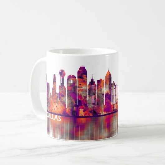 Dallas Texas Skyline Kaffeetasse (Vorderseite Links)