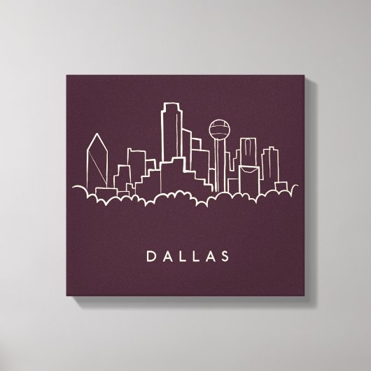 Dallas Texas Skyline Leinwanddruck (Vorderseite)