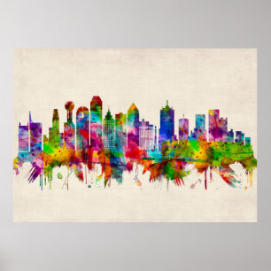 Dallas Texas Skyline Poster