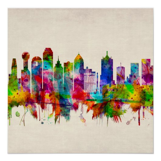 Dallas Texas Skyline Poster (Vorderseite)