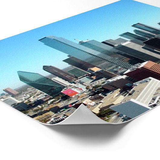 Dallas Texas Skyline Poster (Ecke)