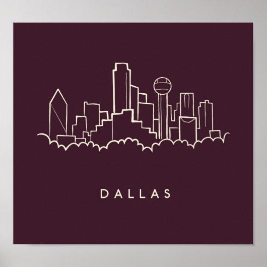 Dallas Texas Skyline Poster (Vorne)