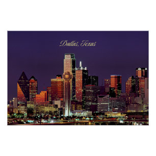 Dallas, Texas skyline Poster