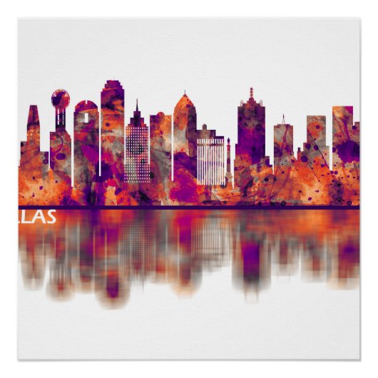Dallas Texas Skyline Poster (Vorderseite)
