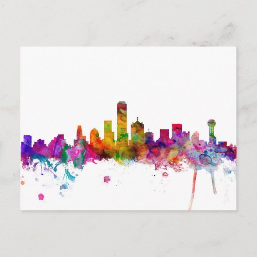 Dallas Texas Skyline Postkarte (Vorderseite)