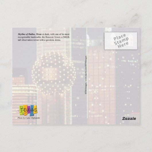 Dallas, Texas skyline Postkarte (Rückseite)