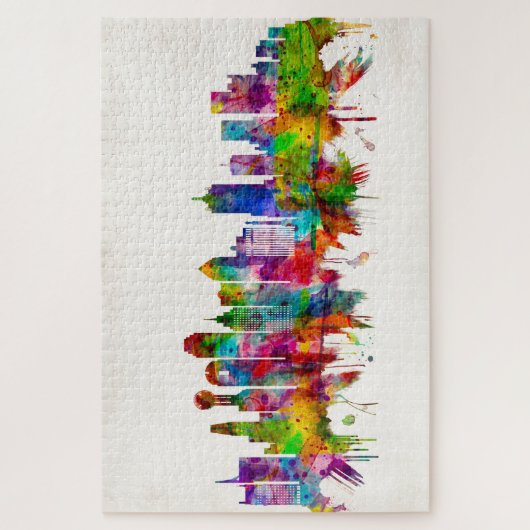 Dallas Texas Skyline Puzzle (Vertikal)