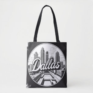 Dallas Texas Skyline Schwarz-Weiß-Stadtansicht Tasche