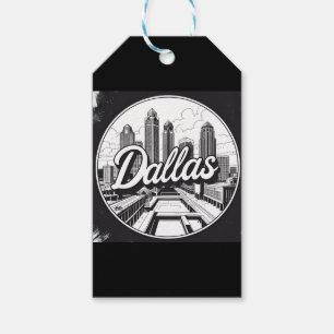 Dallas Texas Skyline Schwarz-Weiß-Stadtbild Geschenkanhänger
