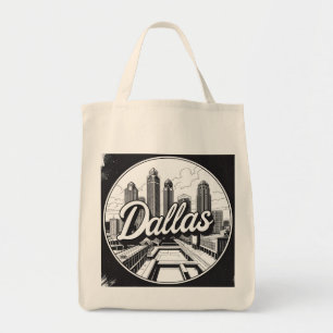 Dallas Texas Skyline Schwarz-Weiß-Stadtbild Tragetasche