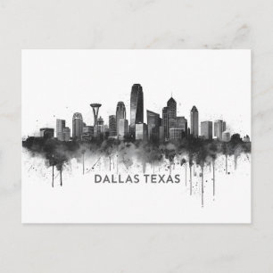 Dallas Texas Skyline Schwarz-Weiß-Stadtlandschaft Postkarte