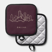 Dallas Texas Skyline Topflappen (Vorderseite/Rückseite)