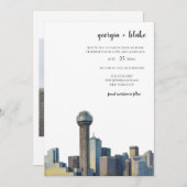 Dallas Texas Skyline Wedding Invitation Einladung (Vorne/Hinten)