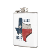 Dallas Texas Staat Map Flag Flachmann (Links)