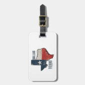 Dallas Texas Staat Map Flag Gepäckanhänger (Vorderseite vertikal)