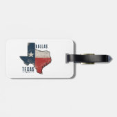 Dallas Texas Staat Map Flag Gepäckanhänger (Rückseite horizontal)