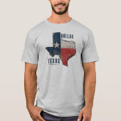 Dallas Texas Staat Map Flag T-Shirt (Vorderseite)