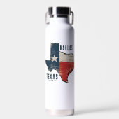 Dallas Texas Staat Map Flag Trinkflasche (Vorne)