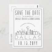 Dallas, Texas | Stilisierte Skyline Save the Date Postkarte (Vorne/Hinten)