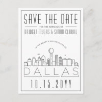 Dallas, Texas | Stilisierte Skyline Save the Date
