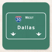 Dallas Texas tx Autobahn-Autobahn-Straße: Rechteckiger Pappuntersetzer (Vorderseite)
