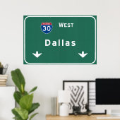 Dallas Texas tx Interstate Highway Freeway Road : Poster (Heimbüro)