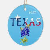 Dallas, Texas und Bluebonnets Keramik Ornament (Links)