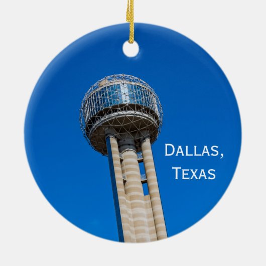 Dallas, Texas und Bluebonnets Keramik Ornament (Hinten)