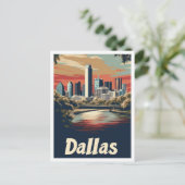Dallas Texas USA Art Vintage Reisevorführung Postkarte (Stehend Vorderseite)