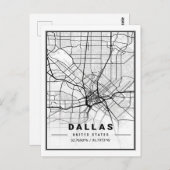 Dallas Texas USA Travel City Map Poster Postkarte (Vorne/Hinten)