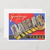 Dallas, Texas Vintag Big Letters Postkarte (Vorne/Hinten)