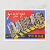 Dallas, Texas Vintag Big Letters Postkarte (Vorderseite)