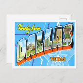 Dallas, Texas Vintag Big Letters Postkarte (Vorne/Hinten)