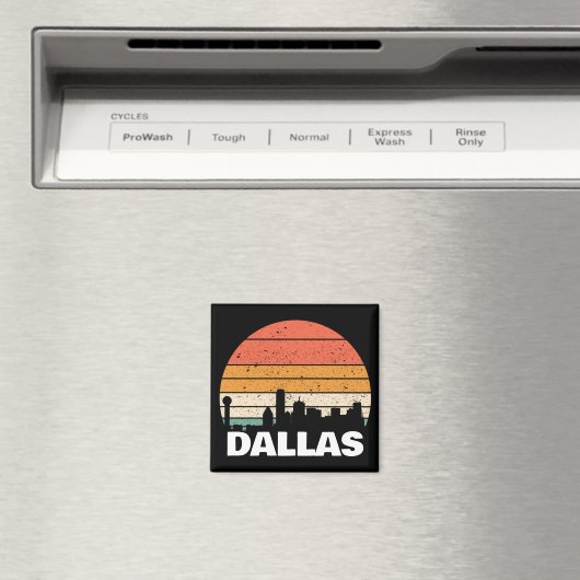 DALLAS TEXAS VINTAG SUNSET MAGNET (In Situ (Geschirrspüler))