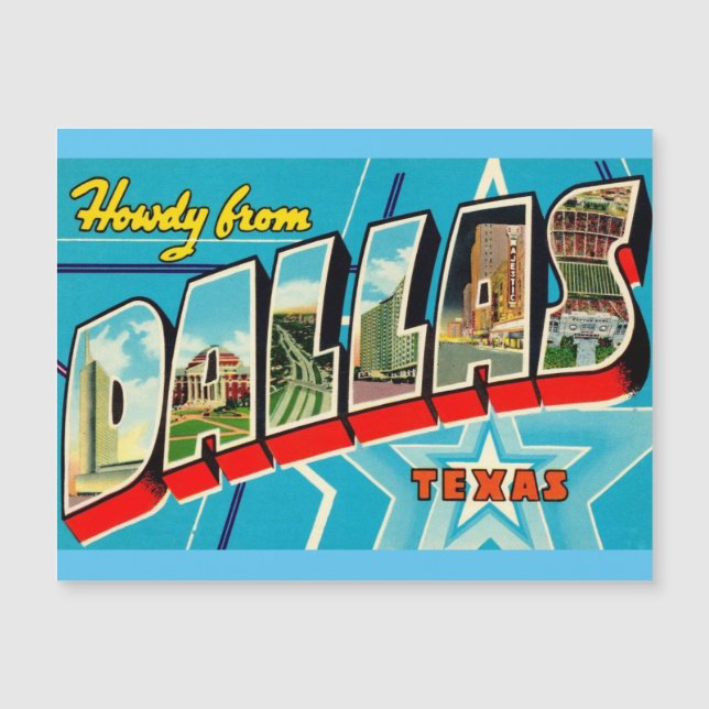 Dallas, Texas Vintage - Magnetkarte (Vorderseite)