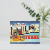 Dallas Texas Vintage Reise Postkarte (Stehend Vorderseite)