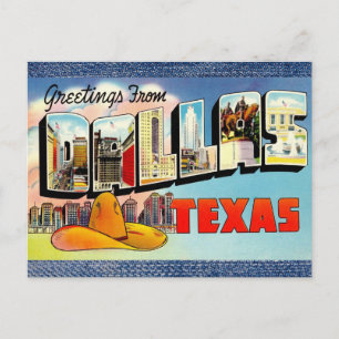 Dallas Texas Vintage Reise Postkarte