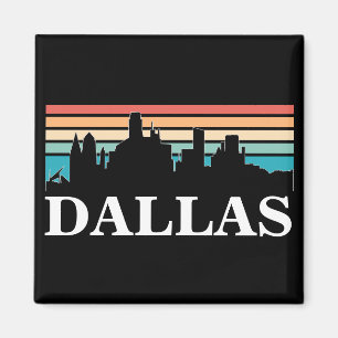 Dallas Texas Vintage-Sonnenuntergangs-Stadtbild Magnet