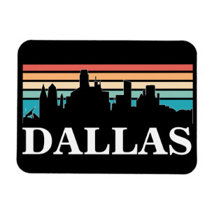 Dallas Texas Vintage-Sonnenuntergangs-Stadtbild Magnet