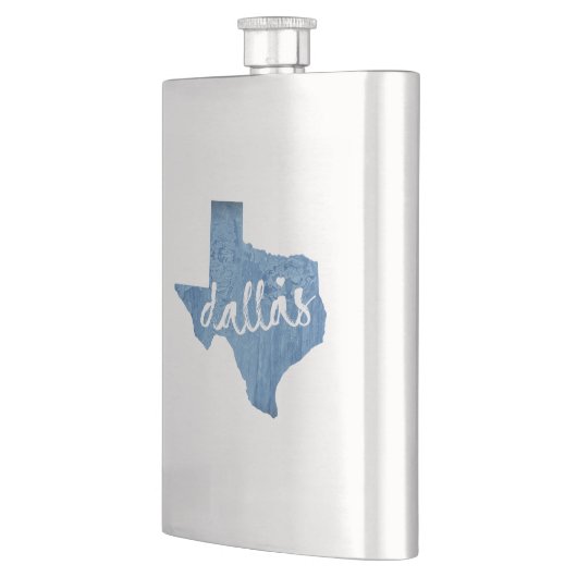 Dallas, Texas Wood Grain Flachmann (Links)