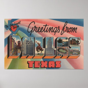 Dallas, TexasLarge Buchstabe ScenesDallas, TX Poster