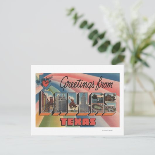 Dallas, TexasLarge Letter ScenesDallas, TX Postkarte (Stehend Vorderseite)