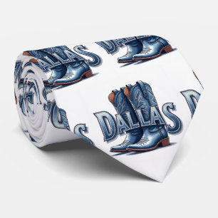Dallas Text mit Cowboy Boots Neck Tie Krawatte