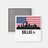 Dallas TX American Flag Magnet (Vorderseite/Rückseite)