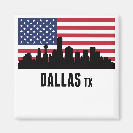 Dallas TX American Flag Magnet (Vorne)