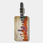 Dallas, TX | Aquarell-Stadt-Skyline Gepäckanhänger (Vorderseite vertikal)